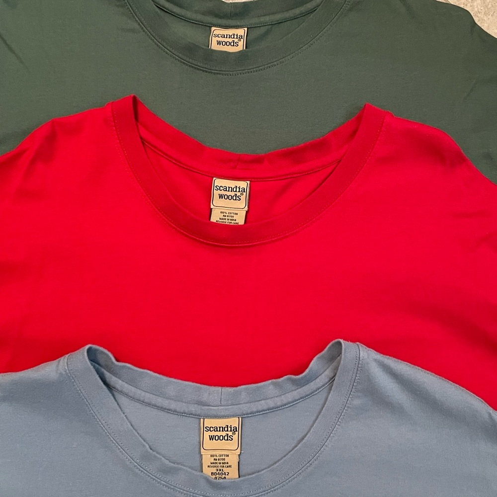 Three Scandia Woods Tee Shirts 3XL